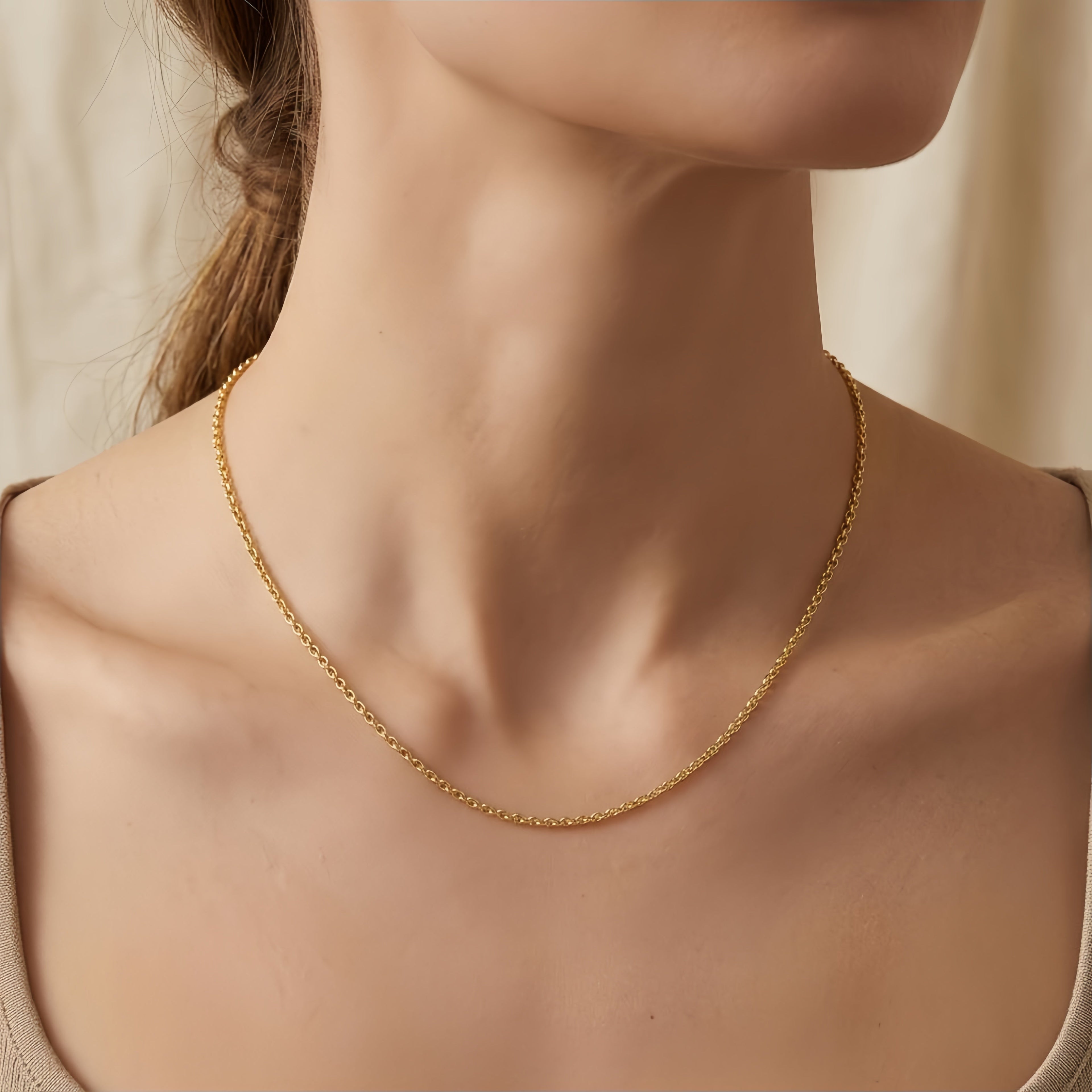 925 Sterling Silver Italian Gold-Plated Sterling  Rope Chain Necklace with Adjustable Clasp