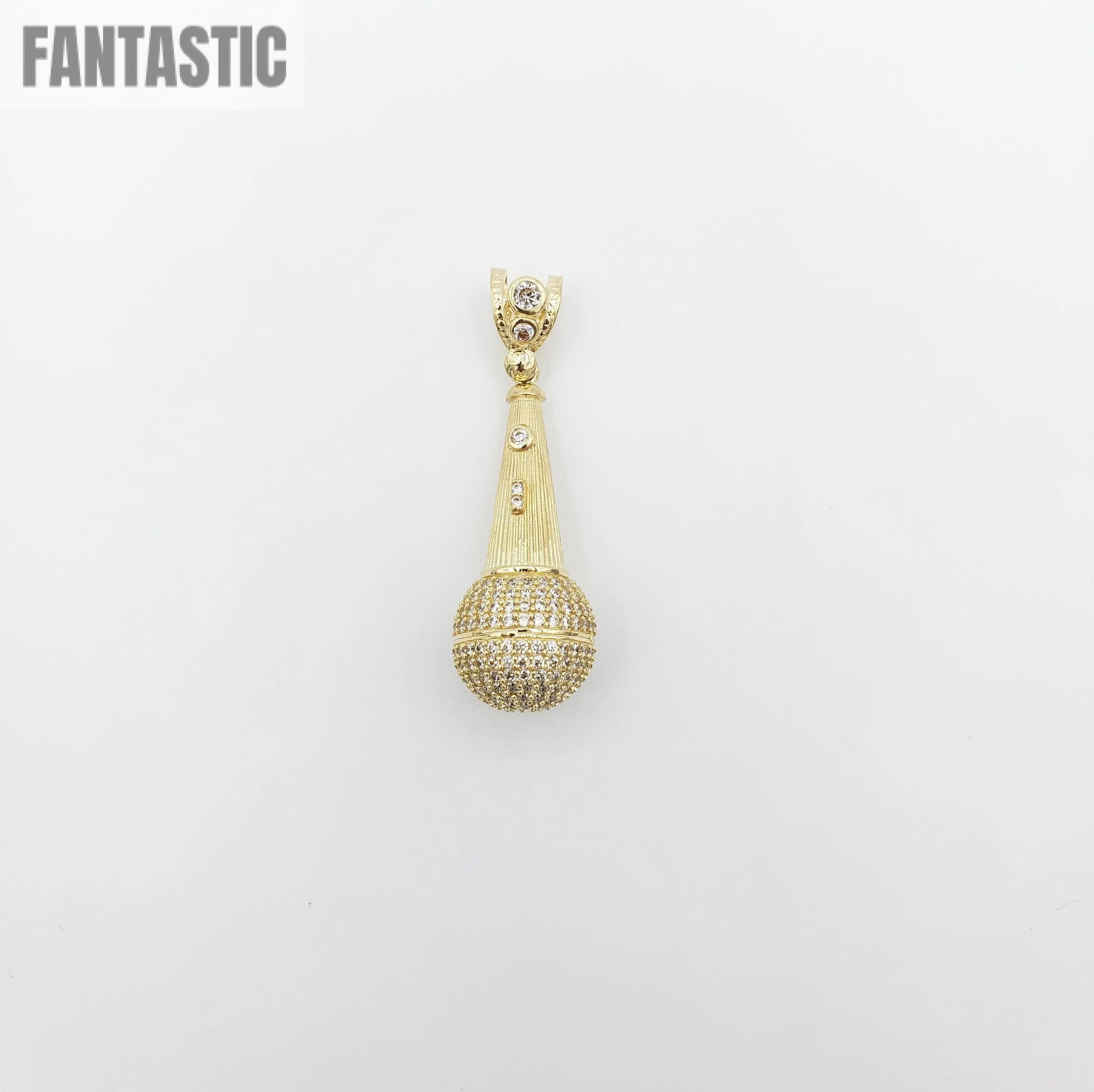 14K Gold- Microphone Pendant