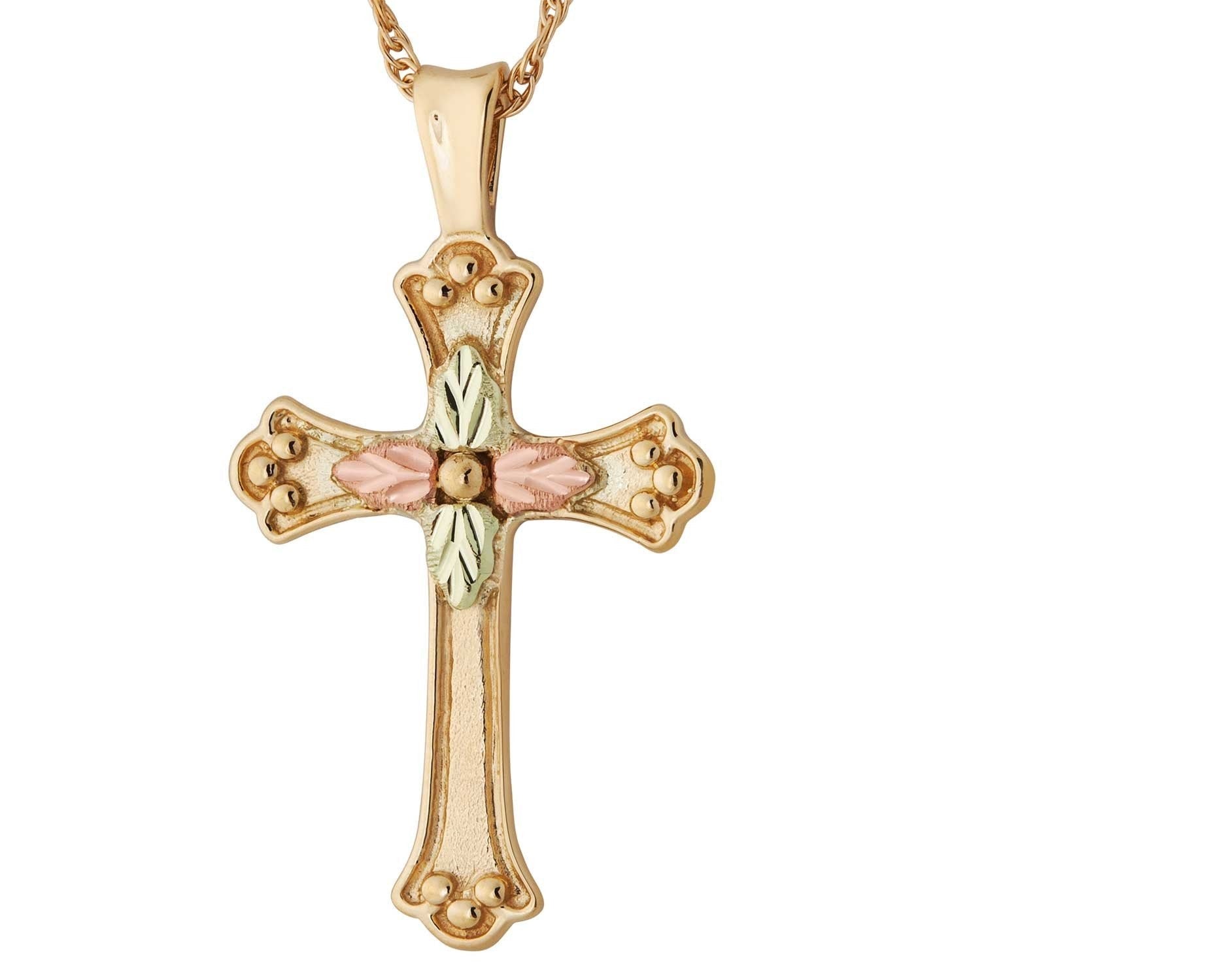 Elegant Cross - Black Hills Gold Pendant