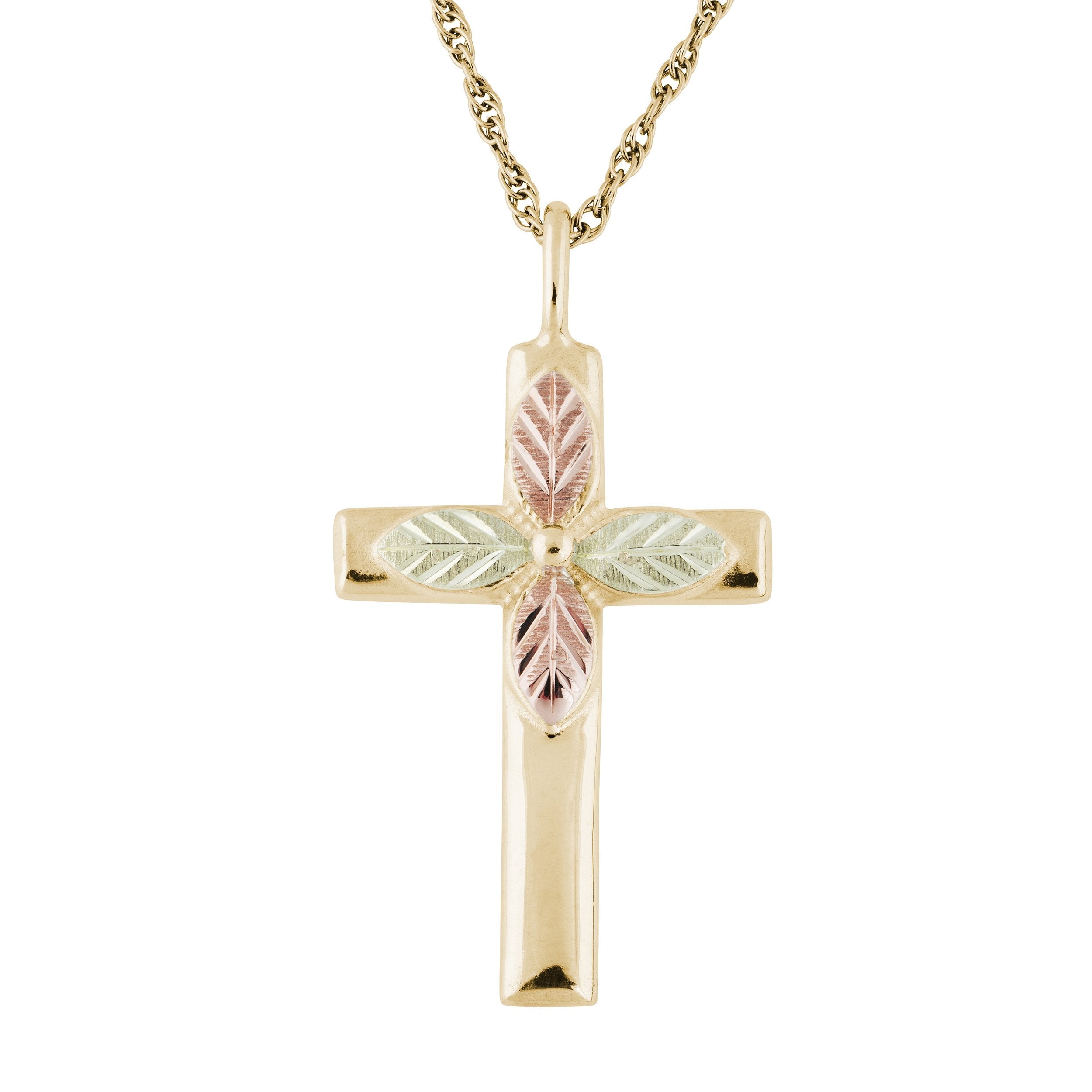 Four Leaf Cross - Black Hills Gold Pendant