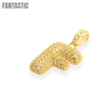 Letter "F" Pendant in 14K Gold with CZ |