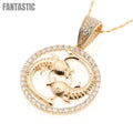 PIsces Zodiac Pendant | 14K Gold With Cz