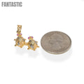 Real 14K Tri Color Gold Twin Turtle  Pendant | 14K Gold