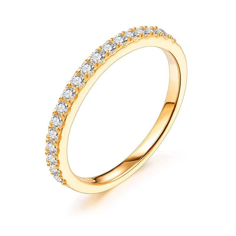 MINTYBOX Moissanite Wedding Band Ring S925 Sterling Sliver Brilliant 1.5mm Diamond Rings for Women All Pass Test Fine Jewelry