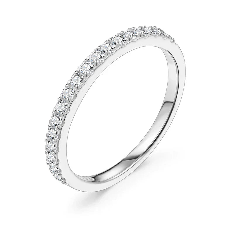 MINTYBOX Moissanite Wedding Band Ring S925 Sterling Sliver Brilliant 1.5mm Diamond Rings for Women All Pass Test Fine Jewelry