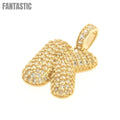 Stunning Letter "K" Pendant in 14K Gold with CZ - Fantastic Jewelry NYC