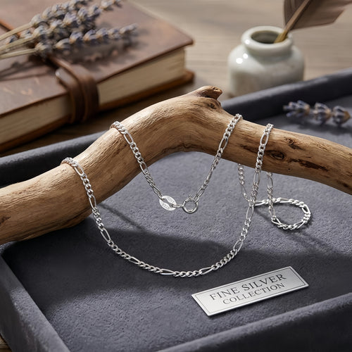 925 Sterling Silver Italian Sterling  Figaro Chain Necklace - Classic Design & Durable Craftsmanship