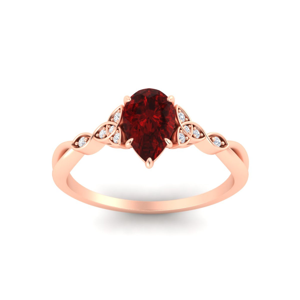 Celtic Knot Pear Shaped Colored Ring