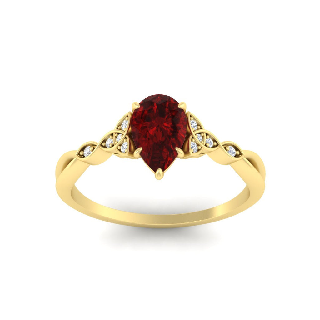 Celtic Knot Pear Shaped Colored Ring