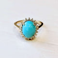 Oval Turquoise Halo Ring