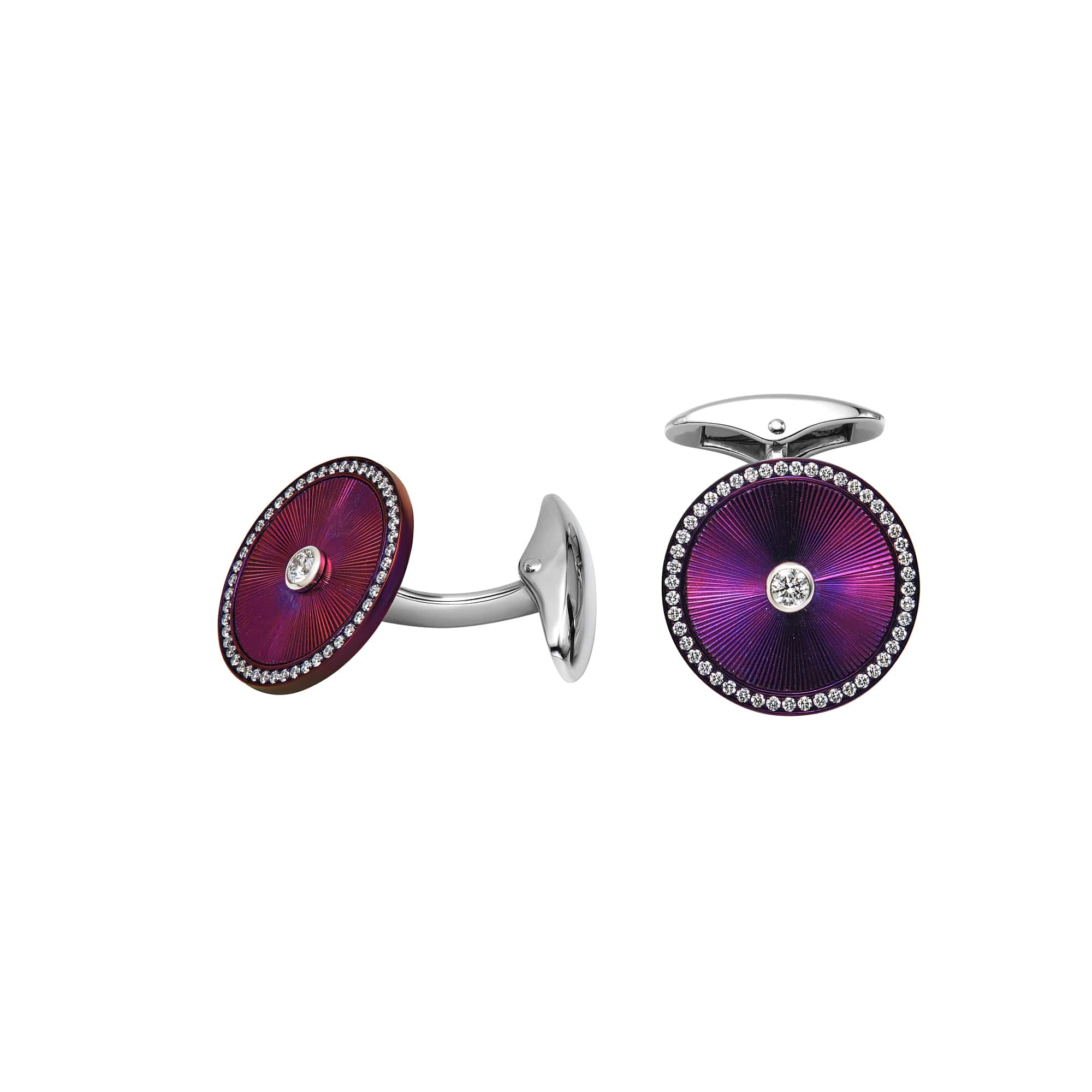 Purple Titanium Disc Cufflinks