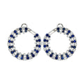 Round Sapphire & Diamond Front Hoops