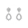 Flower Top Pear Outline Earrings