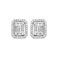 Studs Emerald Halo Illusion Earrings