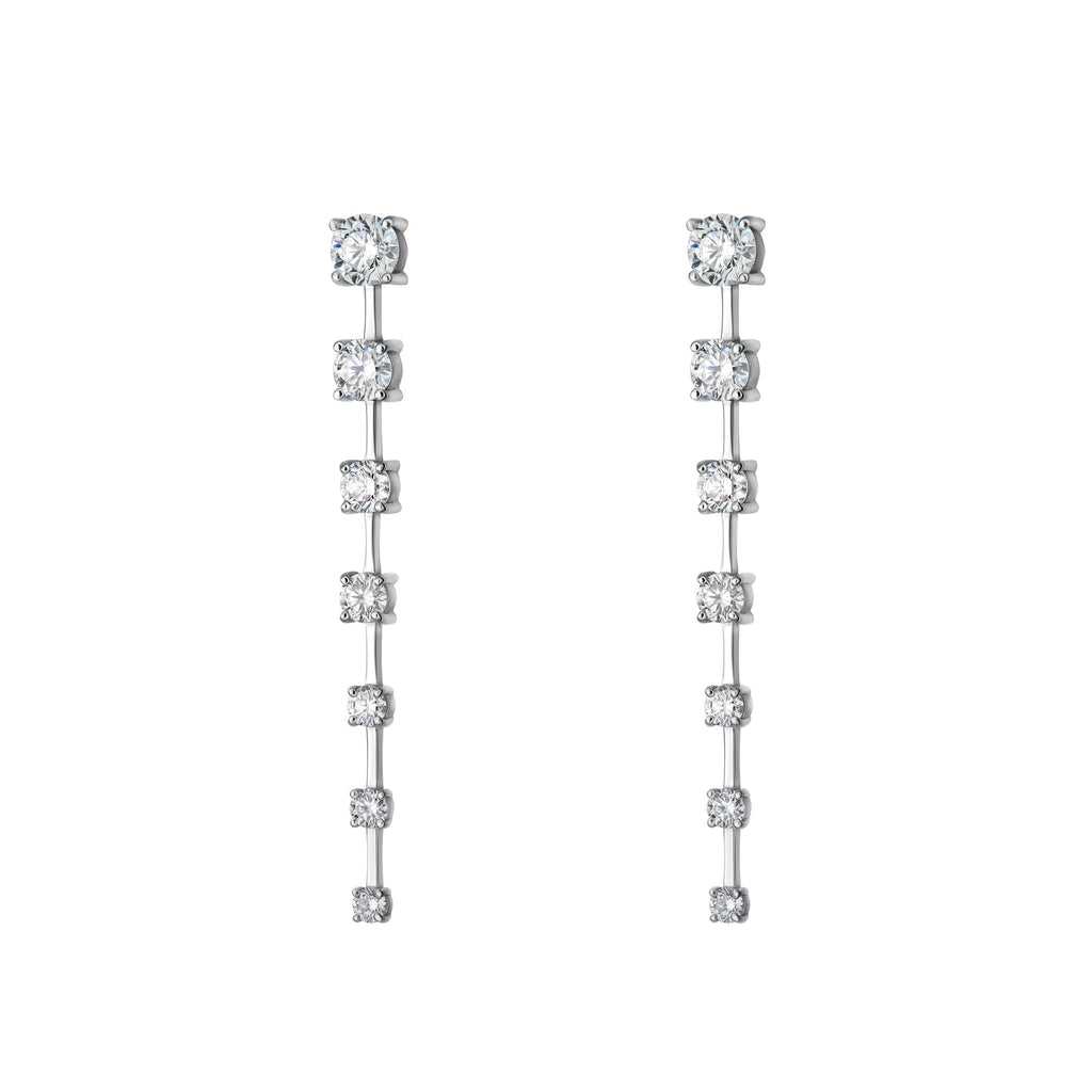 One Line Spaced Graduated Drop Earrings