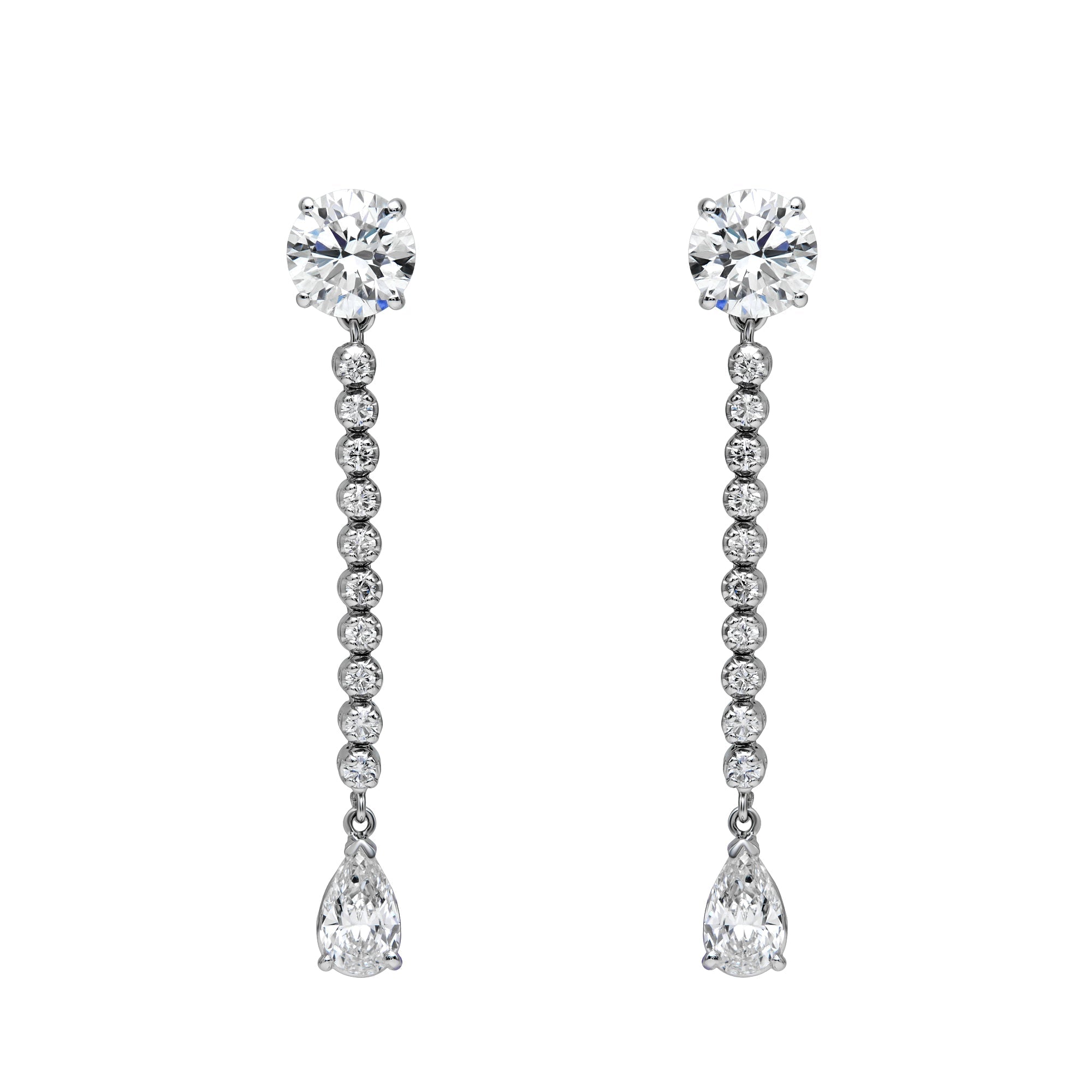 Round Studs With Dangle Earrings