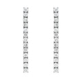Four Prong One Line Drop Earrings