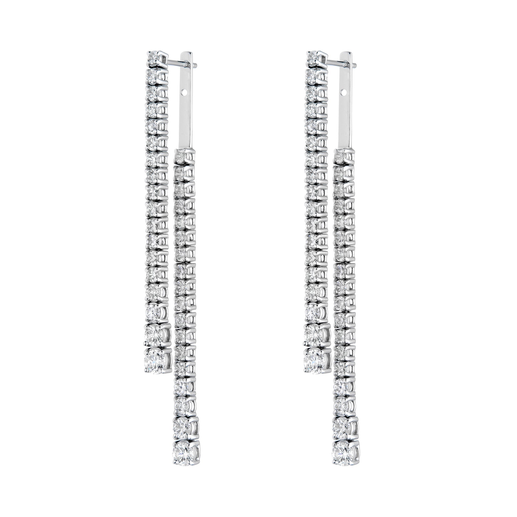One line Drop Front To Back Jacket Earrings